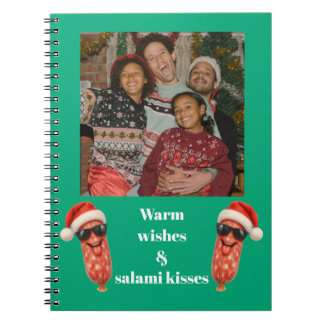 Caderno Espiral Beijos engraçados de salame foto da família natal