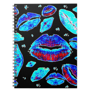 Caderno Espiral Beijos por todo o lado em (azul)