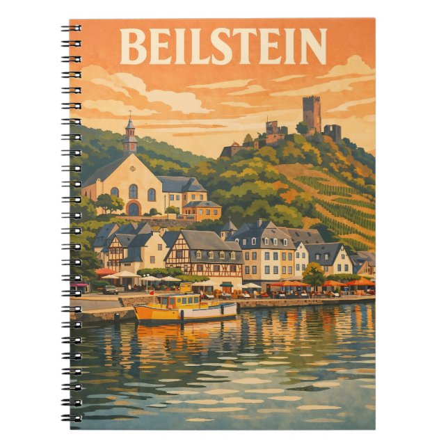 Caderno Espiral Beilstein Germany Vintage Travel Art (Frente)
