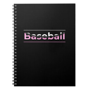 Caderno Espiral Beisebol Feminino - Tipografia Geométrica Rosa