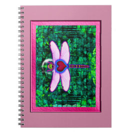 Caderno Espiral Bela Arte Enquadrada “Crackel Enquadrada Libélula”