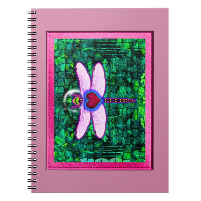 Caderno Espiral Bela Artwitter "Crackel Framed Dragonfly" (Frente)