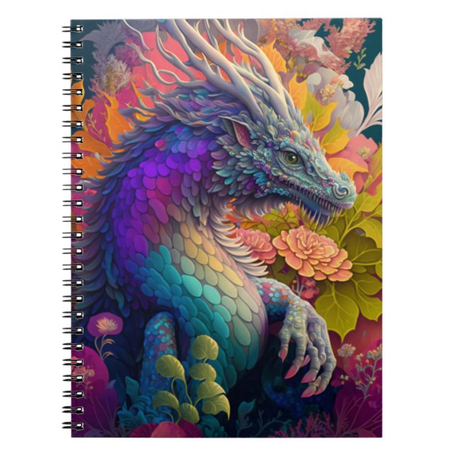 Caderno Espiral Bela Banda Floral Dragon Notebook (Frente)