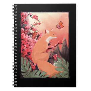 Caderno Espiral Bela Borboleta de Raposa Japonesa