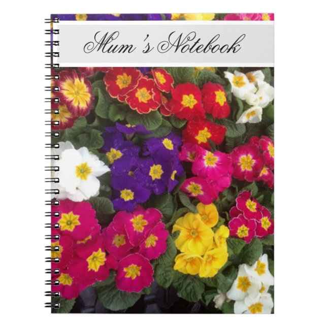 Caderno Espiral Bela Brilhante Flores de Polianthus Notebook (Frente)