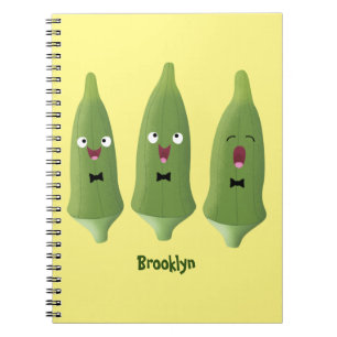 Caderno Espiral Bela caricatura de okra