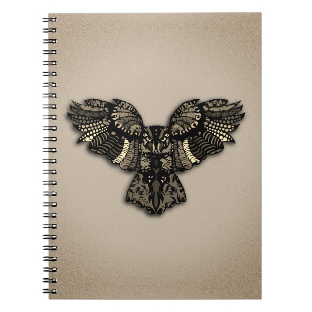Caderno Espiral Bela Coruja Rústica (Frente)