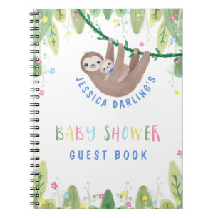 Caderno Espiral Bela Mãe e Bebê Menino Livro de Convidado