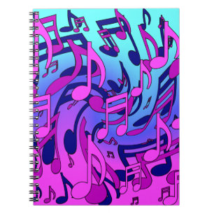 Caderno Espiral Bela Música Notas Musicais Animadas Artísticas