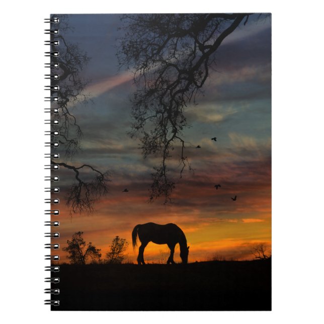 Caderno Espiral Bela Notebook de Cavalo e Natureza (Frente)