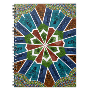 Caderno Espiral Bela Tendência Têxtil Asiático Design Impressão