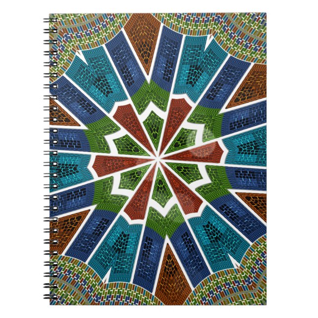 Caderno Espiral Bela Tendência Têxtil Asiático Design Impressão (Frente)