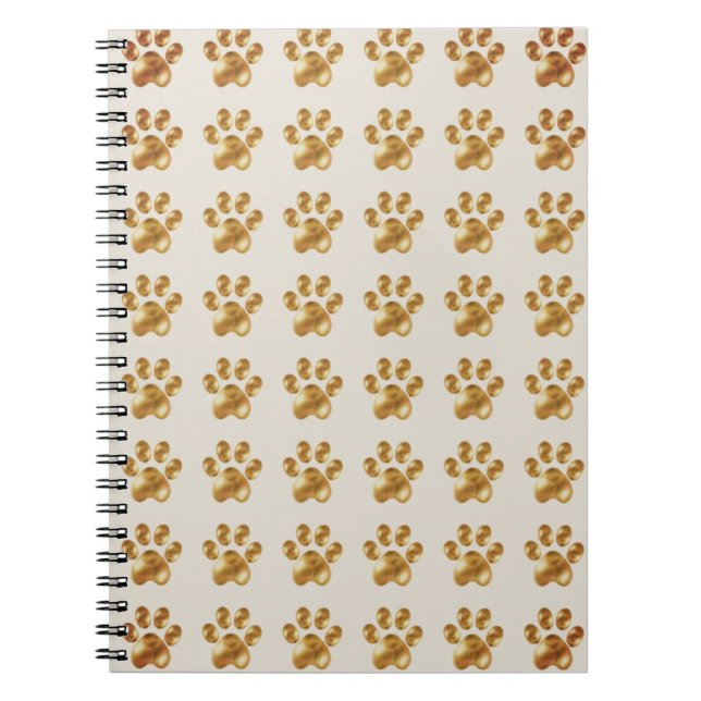 Caderno Espiral Belas Patinhas Douradas Castanhas (Frente)
