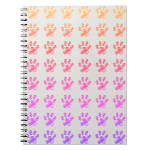 Caderno Espiral Belas Patinhas Pastéis Multicoloridas