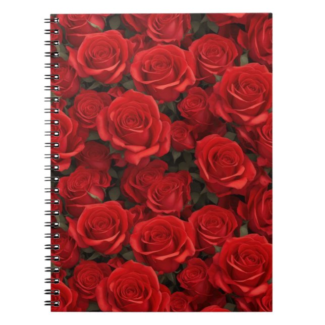 Caderno Espiral Belas Rosas vermelhas (Frente)