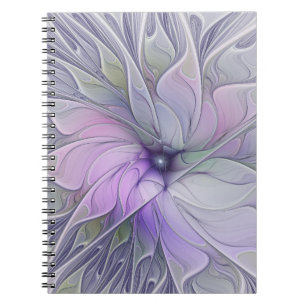 Caderno Espiral Beleza Deslumbrante Arte Fractal Abstrata Moderna