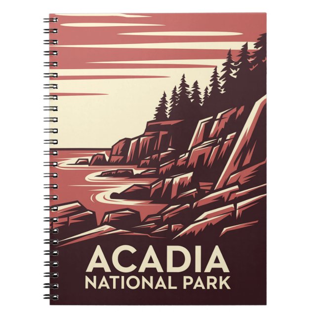 Caderno Espiral Beleza do Parque Nacional Acadia (Frente)