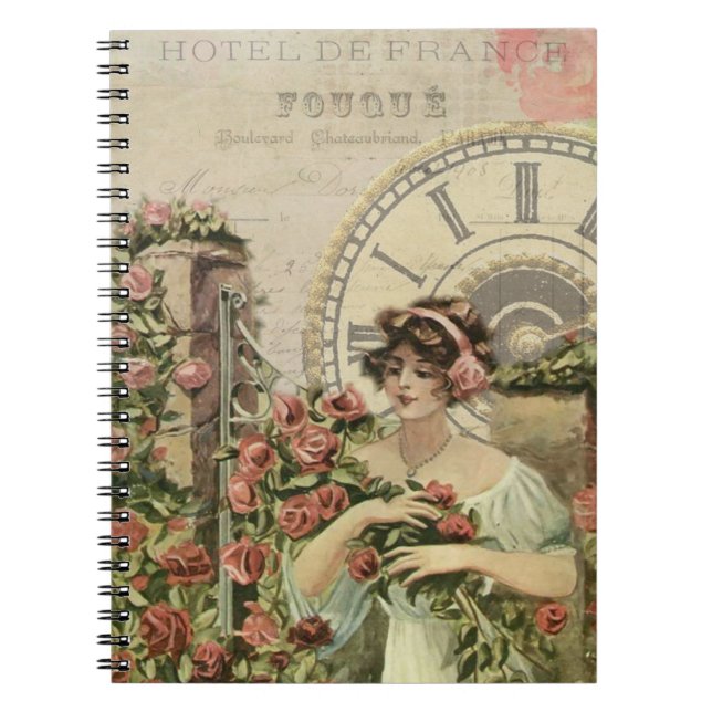 Caderno Espiral Beleza Francesa com Diário das Flores (Frente)