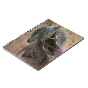 Caderno Espiral Beleza Negra Cavalo Frísia - Notebook, Diário