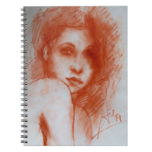 Caderno Espiral BELEZA ROMÂNTICA / Retrato feminino em Sepia Brow