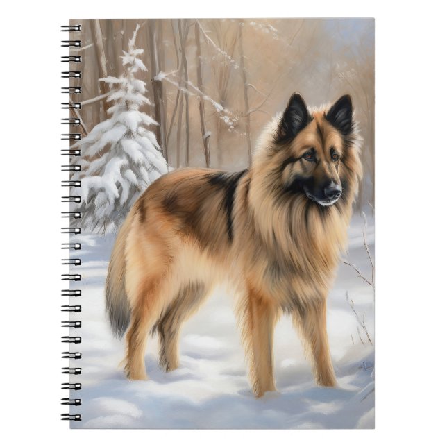 Caderno Espiral Belgian Tervuren Deixe Nevar Natal (Frente)