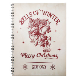 Caderno Espiral Bells of Winter Vintage Christmas