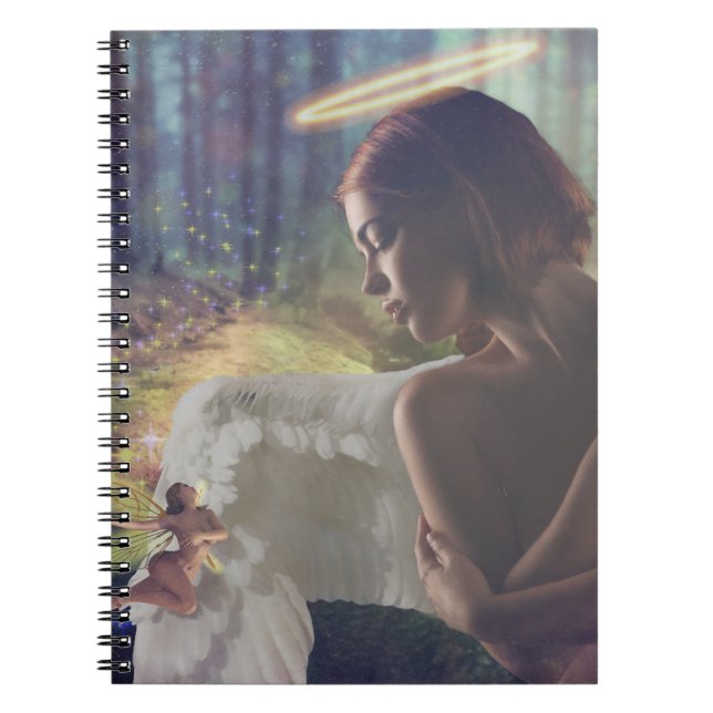 Caderno Espiral Belo Anjo com a Fada Fantasy Art (Frente)