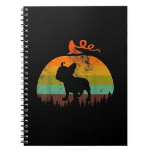Caderno Espiral Belo Buldogue Francês Presente de abóbora