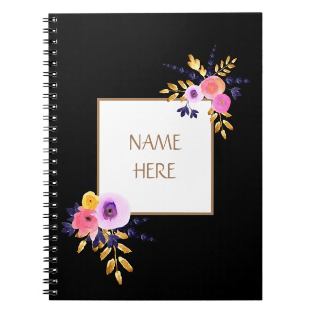 Caderno Espiral Belo buquê floral (Frente)
