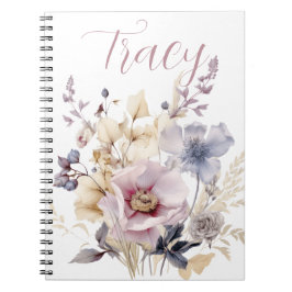 Caderno Espiral Belo Buquê Floral Personalizado