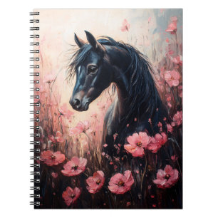 Caderno Espiral Belo Cavalo Blush Flores Rosa