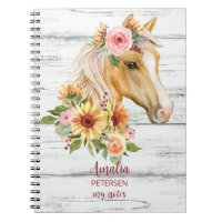 Belo cavalo Palomino com flores de sol