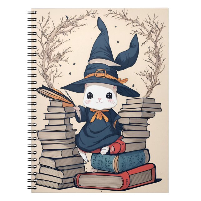 Caderno Espiral belo coelho branco (Frente)