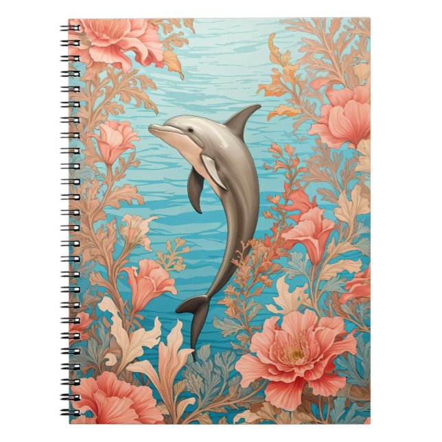Caderno Espiral Belo Golfinho Vintage  (Frente)