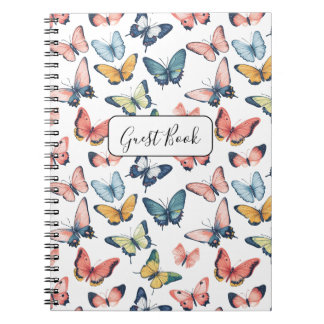 Caderno Espiral Belo Livro de Convidado da Impressão de Borboleta 
