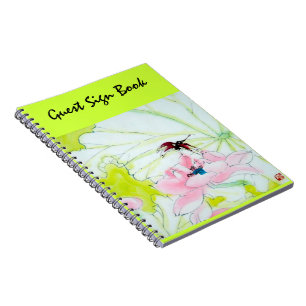 Caderno Espiral Belo livro de sinais de convidado personalizado