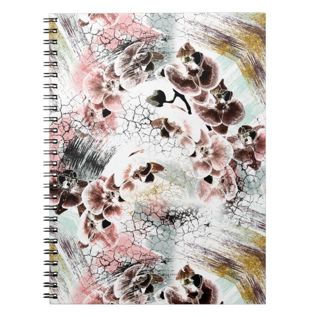 Caderno Espiral Belo na moda de orquídea (Frente)