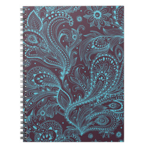 Caderno Espiral Belo ornamento sem descontinuidades do vintage