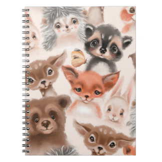 Caderno Espiral Belo padrão de aquarela, sem costura, com tileza