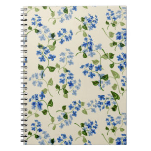 Caderno Espiral Belo padrão floral sem descontinuidades esqueça-me