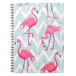 Caderno Espiral Belo padrão tropical sem descontinuidades com flam