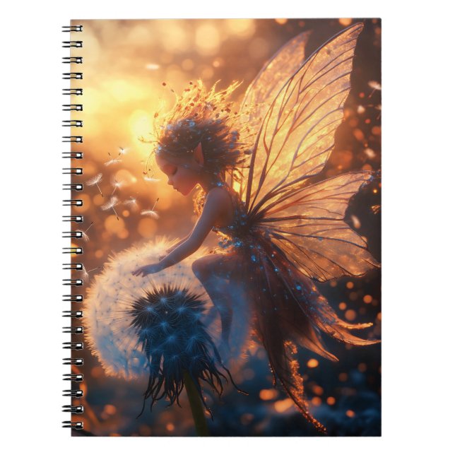 Caderno Espiral Belo Sol Fada com Dandelion (Frente)
