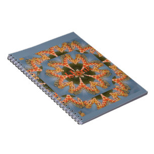 Caderno Espiral Belo vazio de girafa colorida africana