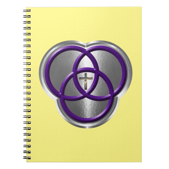 Caderno Espiral Belos Anéis da Trindade Cristã com Cruz (Frente)