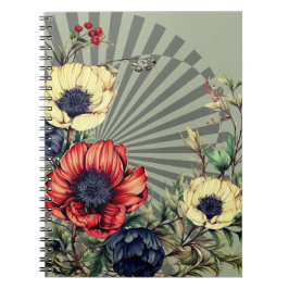 Caderno Espiral Belos Florais de Crisântemo