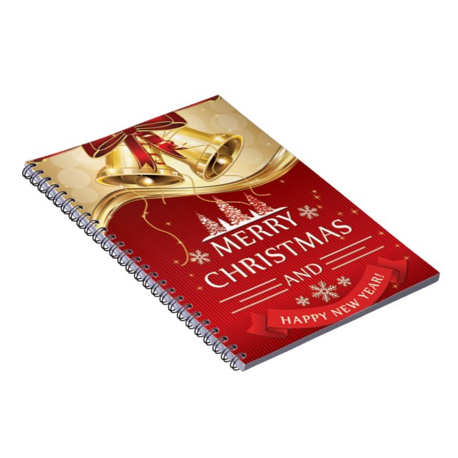 Caderno Espiral Belos Ouros de Natal com Arco Vermelho (Lado Direito)