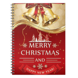Caderno Espiral Belos Ouros de Natal com Arco Vermelho