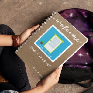 Caderno Espiral Bem-vindo ao Livro de Registro de Convidados da Ca