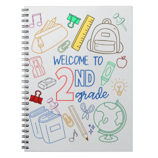 Caderno Espiral Bem-vindo ao Notebook de nível segundo de volta à 