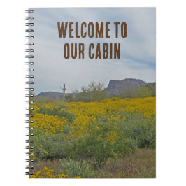 Caderno Espiral Bem-vindos a Cabin Rustic Southwest Flowers House 